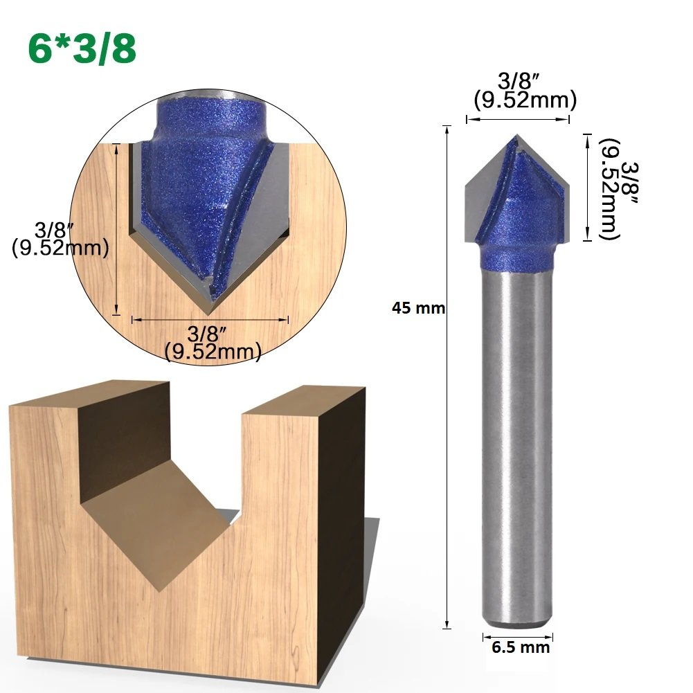 Broca para Router corte en V 3/8 x7/16 - IN CNC